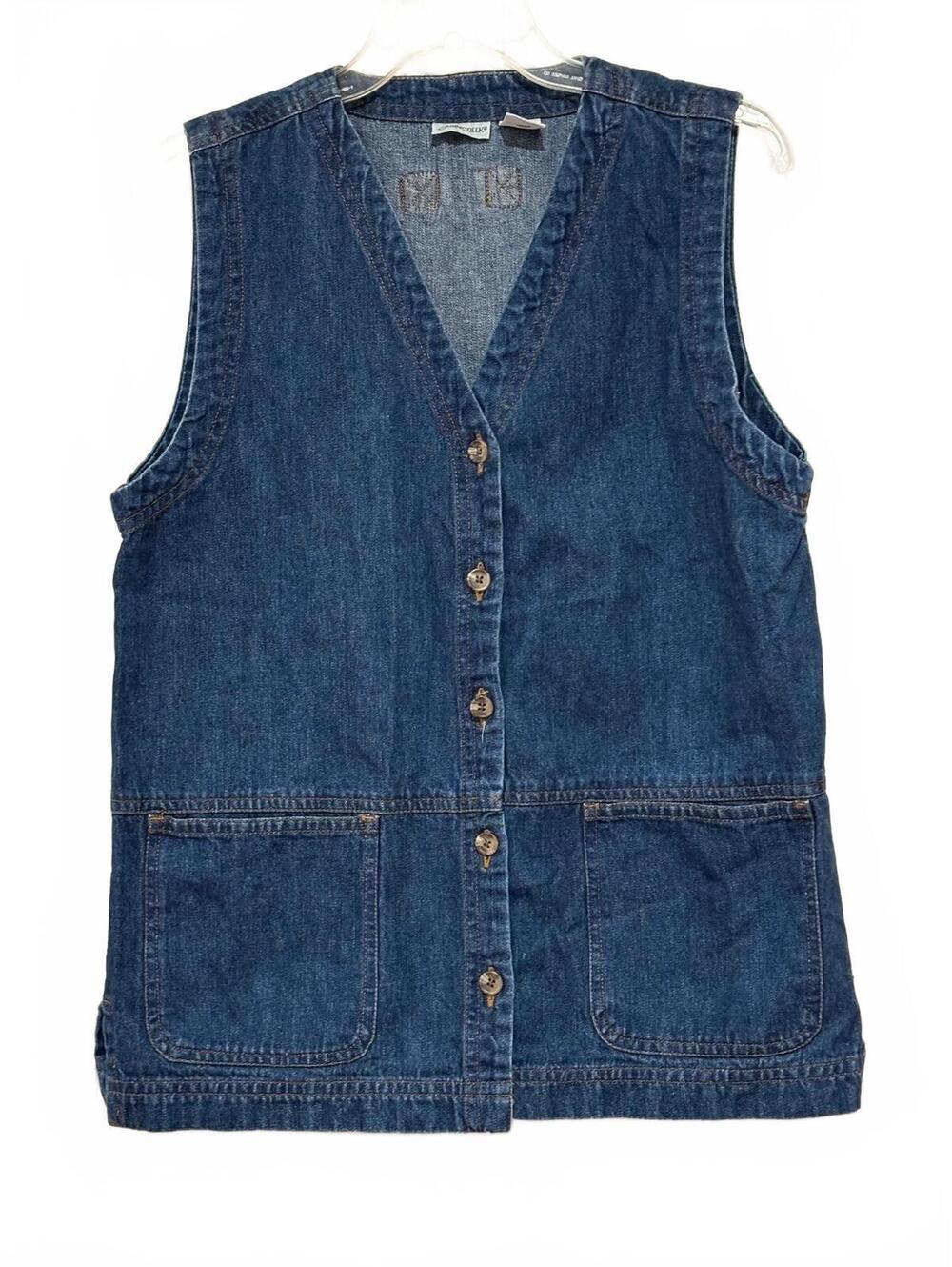 Cabin Creek Women's Denim Vest Button-Up Small
